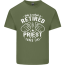 This Is What a Retired Priest Looks Like Mens Cotton T-Shirt Tee Top Military Green