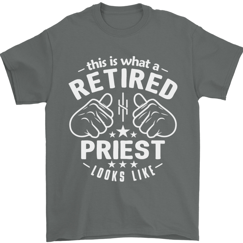 This Is What a Retired Priest Looks Like Mens T-Shirt Cotton Gildan Charcoal
