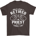 This Is What a Retired Priest Looks Like Mens T-Shirt Cotton Gildan Dark Chocolate