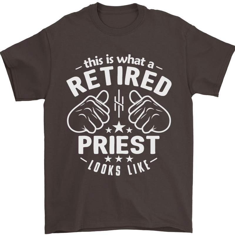 This Is What a Retired Priest Looks Like Mens T-Shirt Cotton Gildan Dark Chocolate