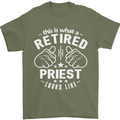 This Is What a Retired Priest Looks Like Mens T-Shirt Cotton Gildan Military Green
