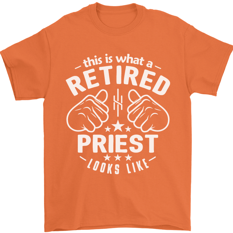 This Is What a Retired Priest Looks Like Mens T-Shirt Cotton Gildan Orange