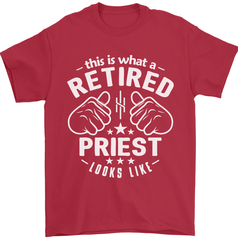 This Is What a Retired Priest Looks Like Mens T-Shirt Cotton Gildan Red