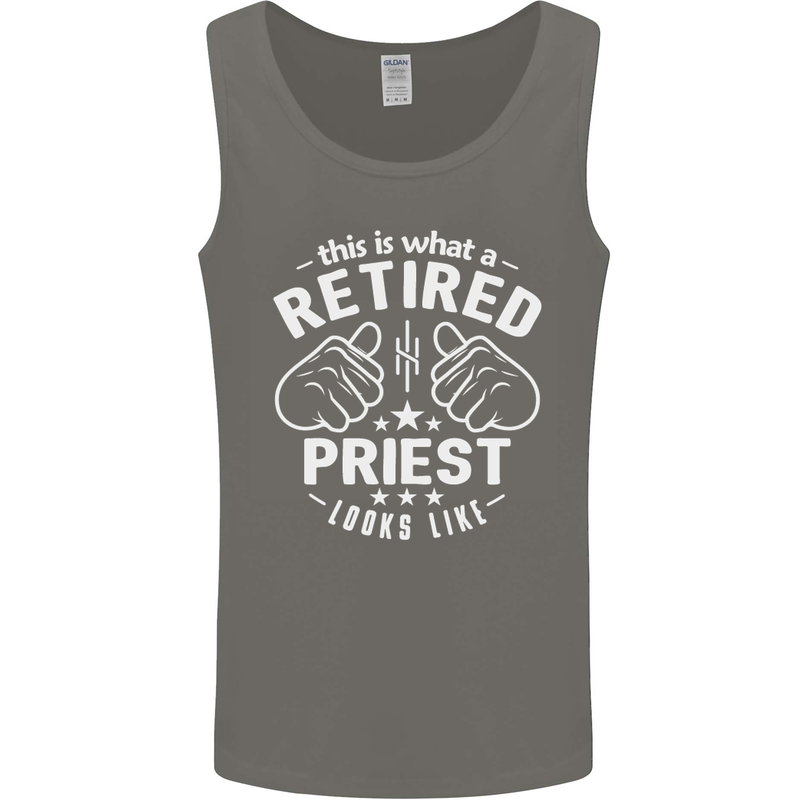 This Is What a Retired Priest Looks Like Mens Vest Tank Top Charcoal