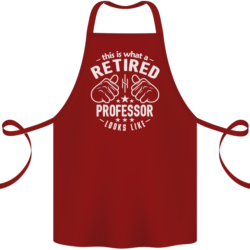 This Is What a Retired Professor Looks Like Cotton Apron 100% Organic Maroon
