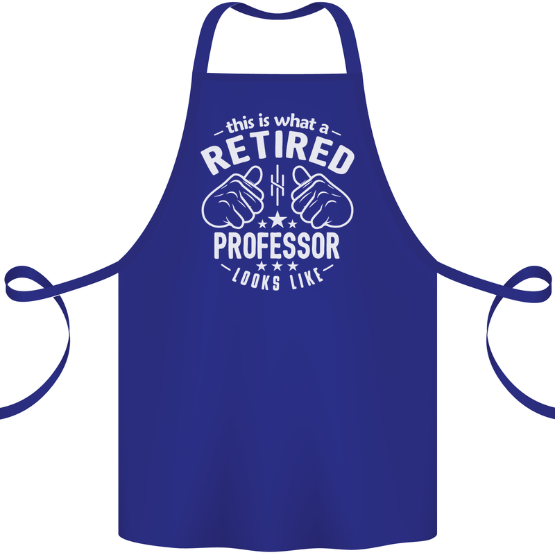 This Is What a Retired Professor Looks Like Cotton Apron 100% Organic Royal Blue