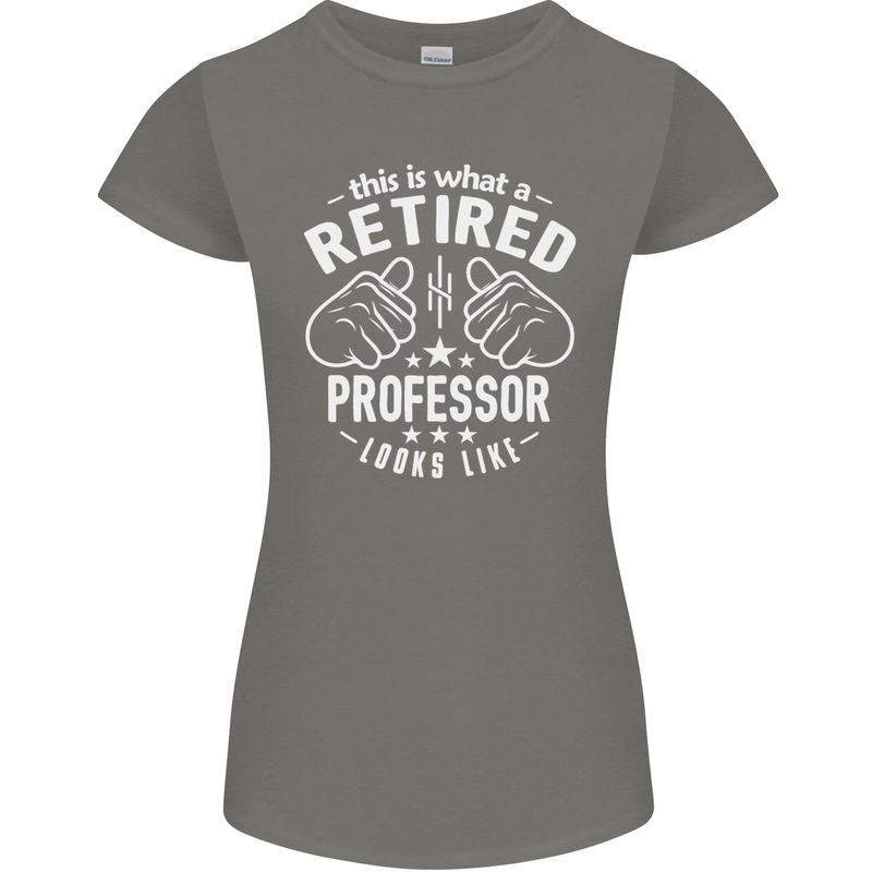 This Is What a Retired Professor Looks Like Womens Petite Cut T-Shirt Charcoal