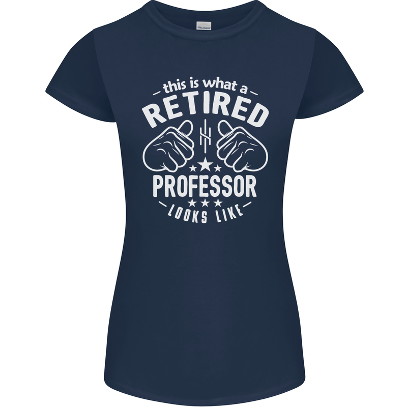 This Is What a Retired Professor Looks Like Womens Petite Cut T-Shirt Navy Blue