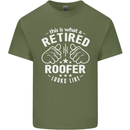 This Is What a Retired Roofer Looks Like Mens Cotton T-Shirt Tee Top Military Green