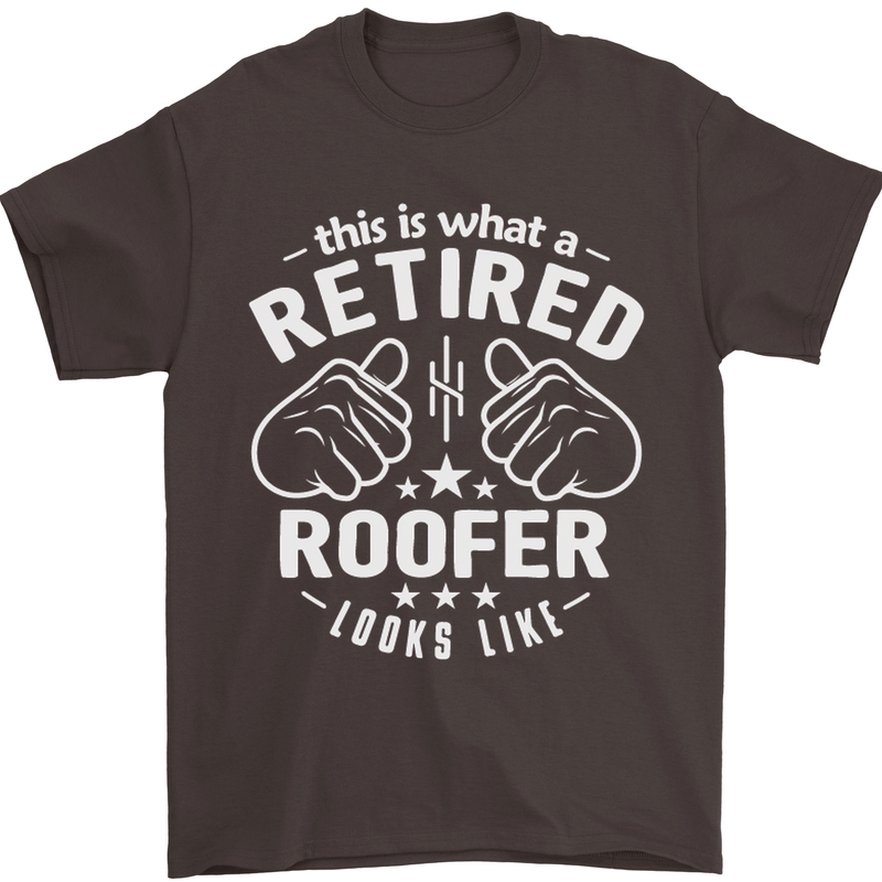 This Is What a Retired Roofer Looks Like Mens T-Shirt Cotton Gildan Dark Chocolate