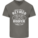 This Is What a Retired Roofer Looks Like Mens V-Neck Cotton T-Shirt Charcoal