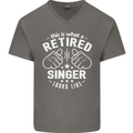 This Is What a Retired Singer Looks Like Mens V-Neck Cotton T-Shirt Charcoal