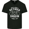 This Is What a Retired Surgeon Looks Like Mens V-Neck Cotton T-Shirt Black
