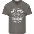 This Is What a Retired Surgeon Looks Like Mens V-Neck Cotton T-Shirt Charcoal