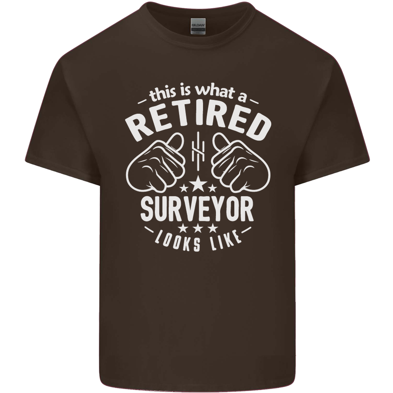 This Is What a Retired Surveyor Looks Like Mens Cotton T-Shirt Tee Top Dark Chocolate