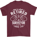 This Is What a Retired Surveyor Looks Like Mens T-Shirt Cotton Gildan Maroon