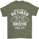This Is What a Retired Surveyor Looks Like Mens T-Shirt Cotton Gildan Military Green