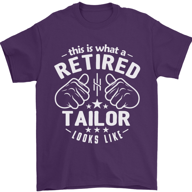 This Is What a Retired Tailor Looks Like Mens T-Shirt Cotton Gildan Purple