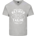 This Is What a Retired Tailor Looks Like Mens V-Neck Cotton T-Shirt Sports Grey