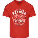 This Is What a Retired Tattooist Looks Like Mens V-Neck Cotton T-Shirt Red