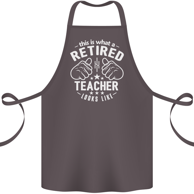 This Is What a Retired Teacher Looks Like Cotton Apron 100% Organic Dark Grey