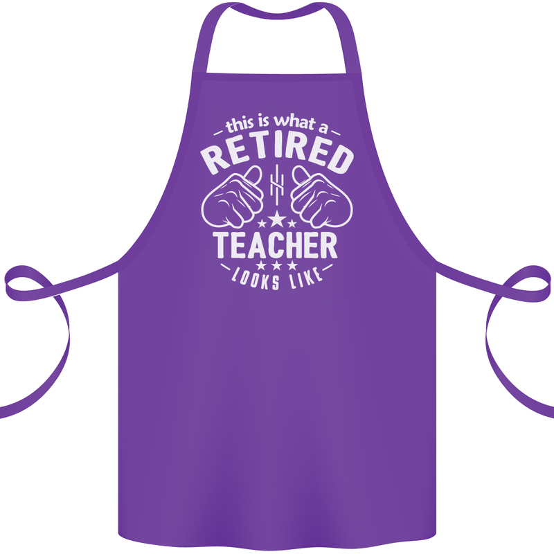 This Is What a Retired Teacher Looks Like Cotton Apron 100% Organic Purple
