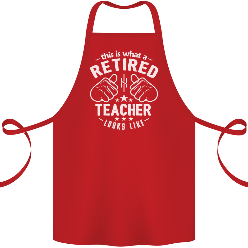 This Is What a Retired Teacher Looks Like Cotton Apron 100% Organic Red