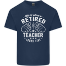 This Is What a Retired Teacher Looks Like Mens Cotton T-Shirt Tee Top Navy Blue