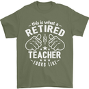 This Is What a Retired Teacher Looks Like Mens T-Shirt Cotton Gildan Military Green