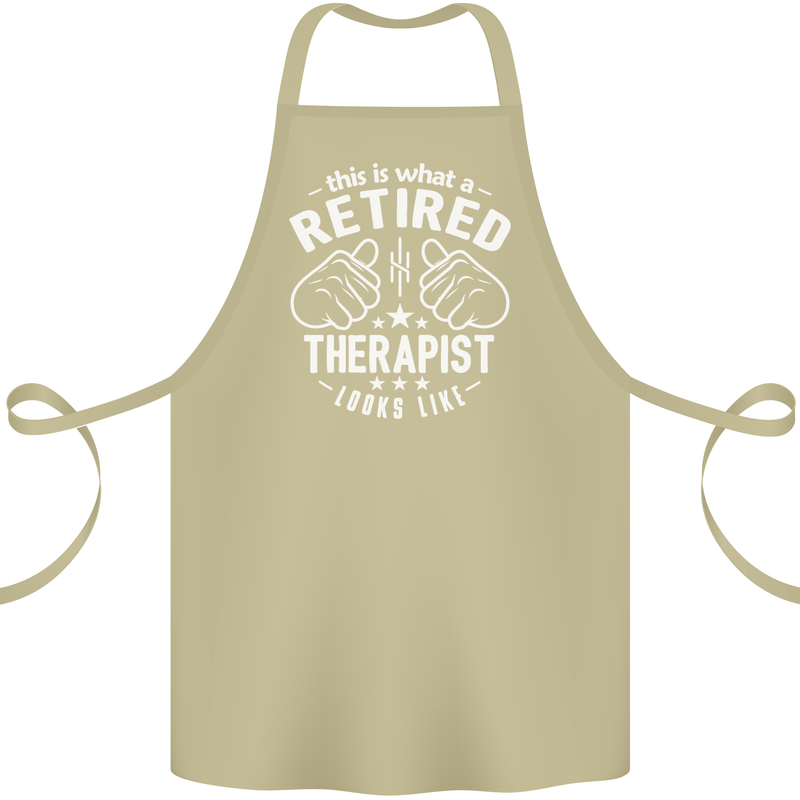 This Is What a Retired Therapist Looks Like Cotton Apron 100% Organic Khaki