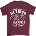 This Is What a Retired Therapist Looks Like Mens T-Shirt Cotton Gildan Maroon