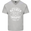This Is What a Retired Therapist Looks Like Mens V-Neck Cotton T-Shirt Sports Grey