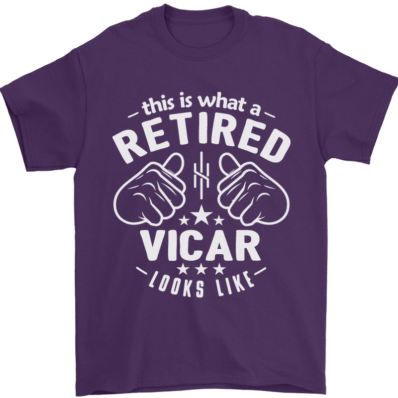 This Is What a Retired Vicar Looks Like Mens T-Shirt Cotton Gildan Purple
