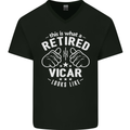 This Is What a Retired Vicar Looks Like Mens V-Neck Cotton T-Shirt Black