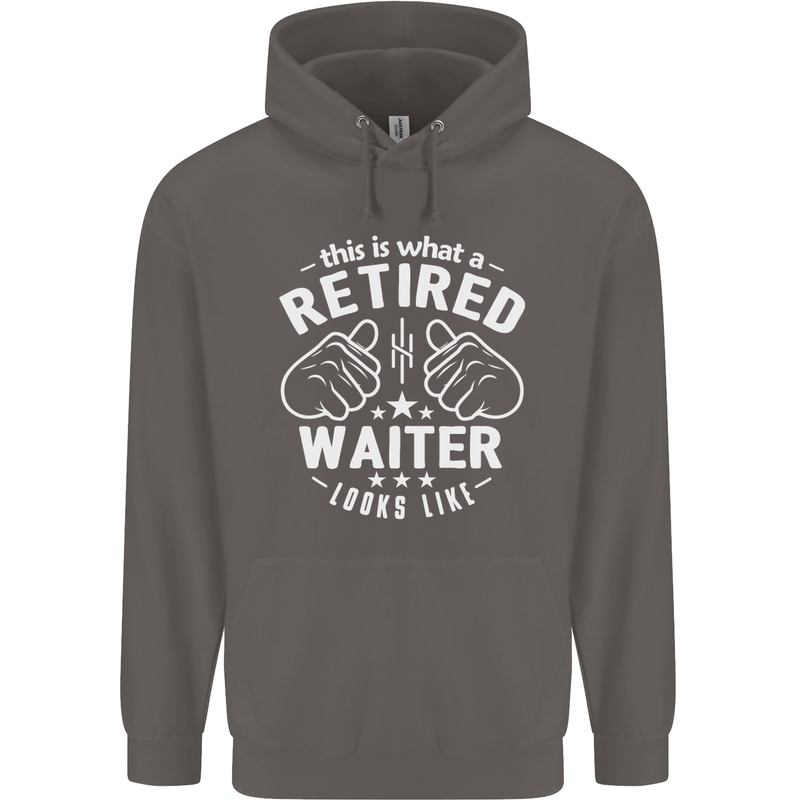 This Is What a Retired Waiter Looks Like Mens 80% Cotton Hoodie Charcoal
