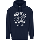This Is What a Retired Waiter Looks Like Mens 80% Cotton Hoodie Navy Blue