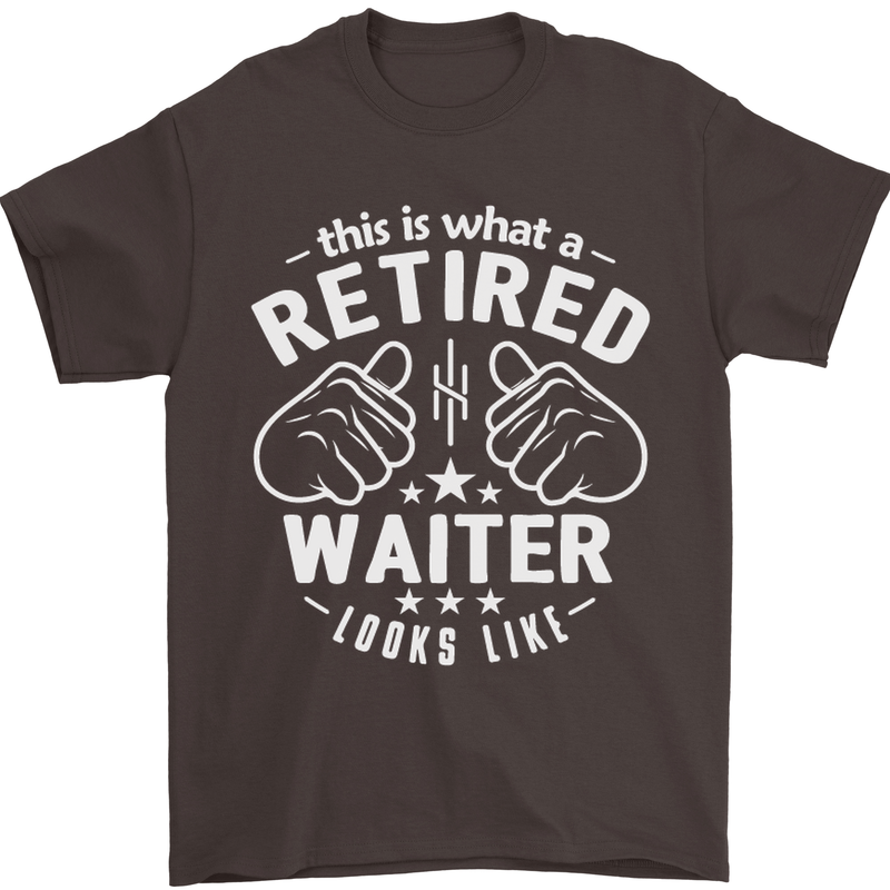 This Is What a Retired Waiter Looks Like Mens T-Shirt Cotton Gildan Dark Chocolate