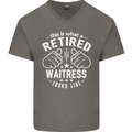 This Is What a Retired Waitress Looks Like Mens V-Neck Cotton T-Shirt Charcoal
