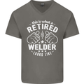 This Is What a Retired Welder Looks Like Mens V-Neck Cotton T-Shirt Charcoal