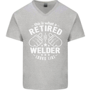 This Is What a Retired Welder Looks Like Mens V-Neck Cotton T-Shirt Sports Grey