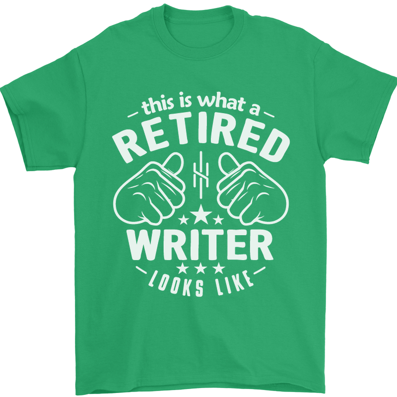 This Is What a Retired Writer Looks Like Mens T-Shirt Cotton Gildan Irish Green