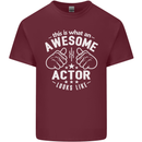 This Is What an Awesome Actor Looks Like Mens Cotton T-Shirt Tee Top Maroon