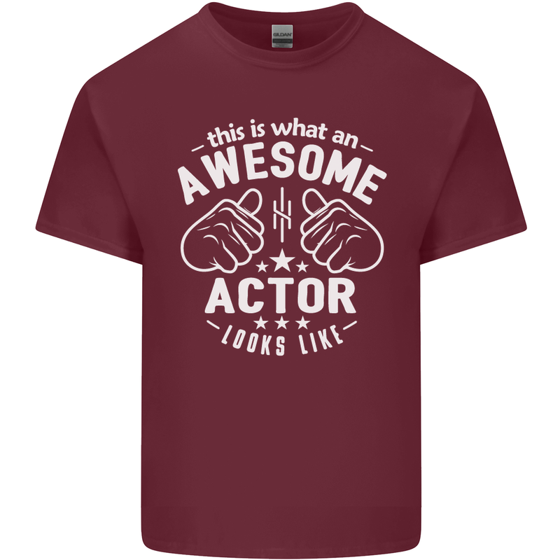 This Is What an Awesome Actor Looks Like Mens Cotton T-Shirt Tee Top Maroon