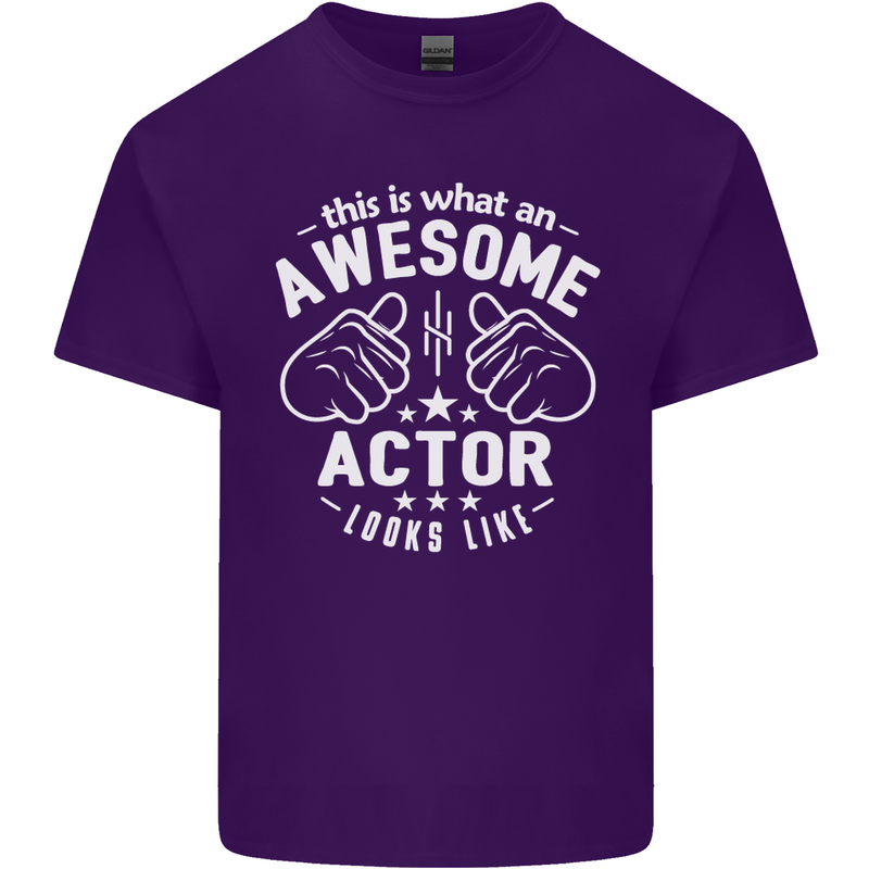 This Is What an Awesome Actor Looks Like Mens Cotton T-Shirt Tee Top Purple