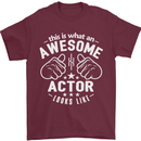 This Is What an Awesome Actor Looks Like Mens T-Shirt Cotton Gildan Maroon