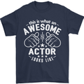 This Is What an Awesome Actor Looks Like Mens T-Shirt Cotton Gildan Navy Blue