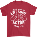 This Is What an Awesome Actor Looks Like Mens T-Shirt Cotton Gildan Red