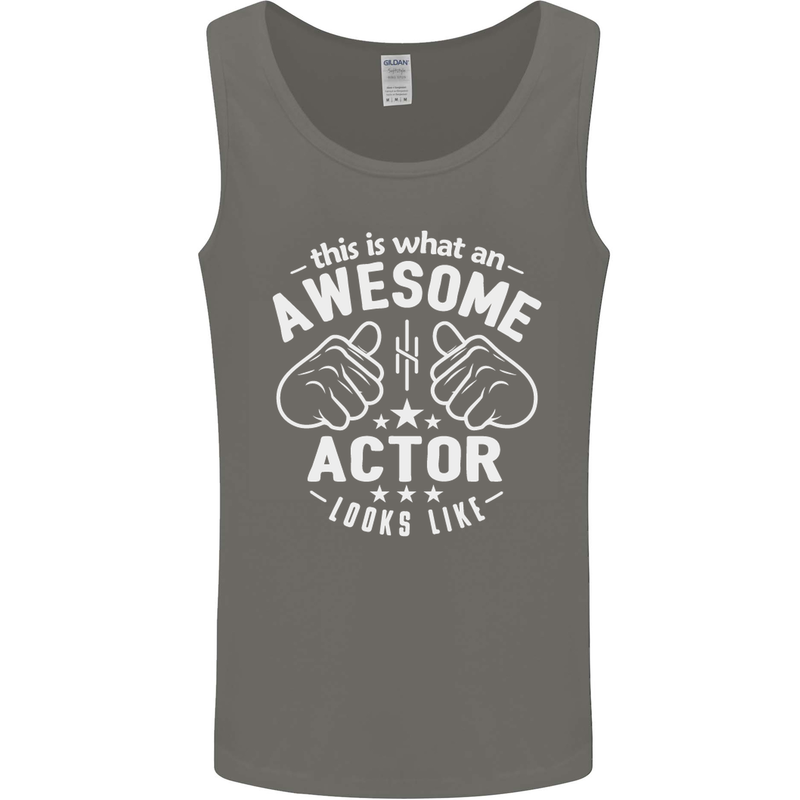 This Is What an Awesome Actor Looks Like Mens Vest Tank Top Charcoal