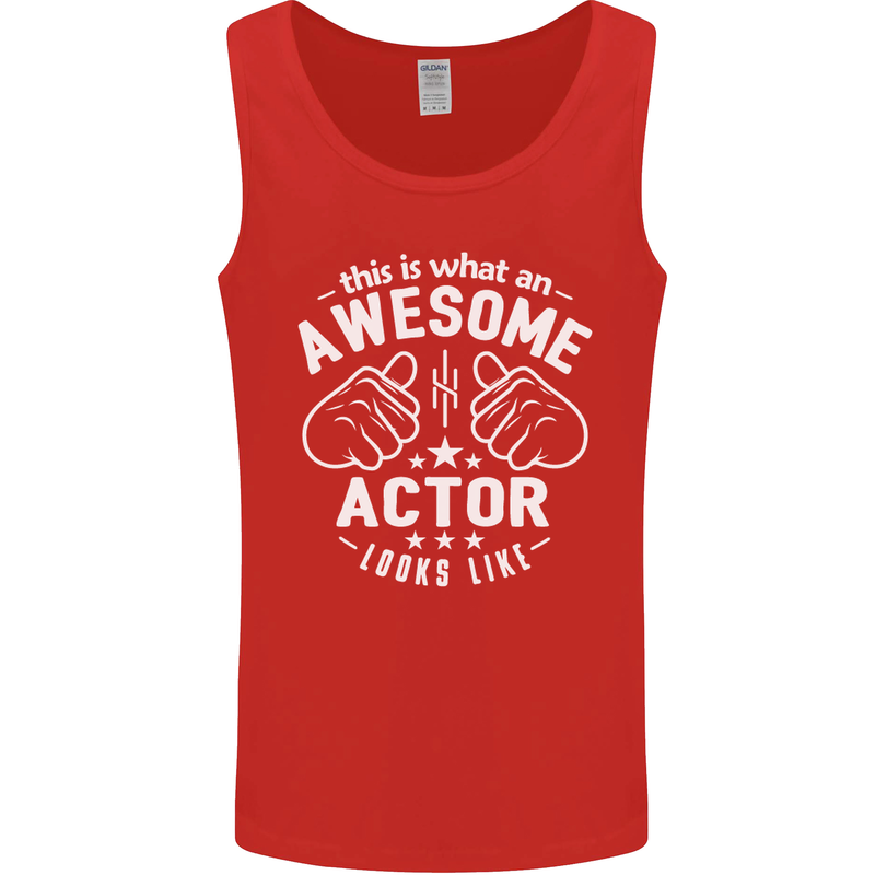 This Is What an Awesome Actor Looks Like Mens Vest Tank Top Red