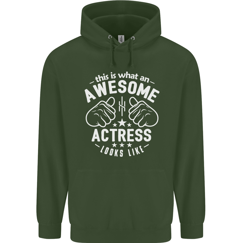 This Is What an Awesome Actress Looks Like Mens 80% Cotton Hoodie Forest Green
